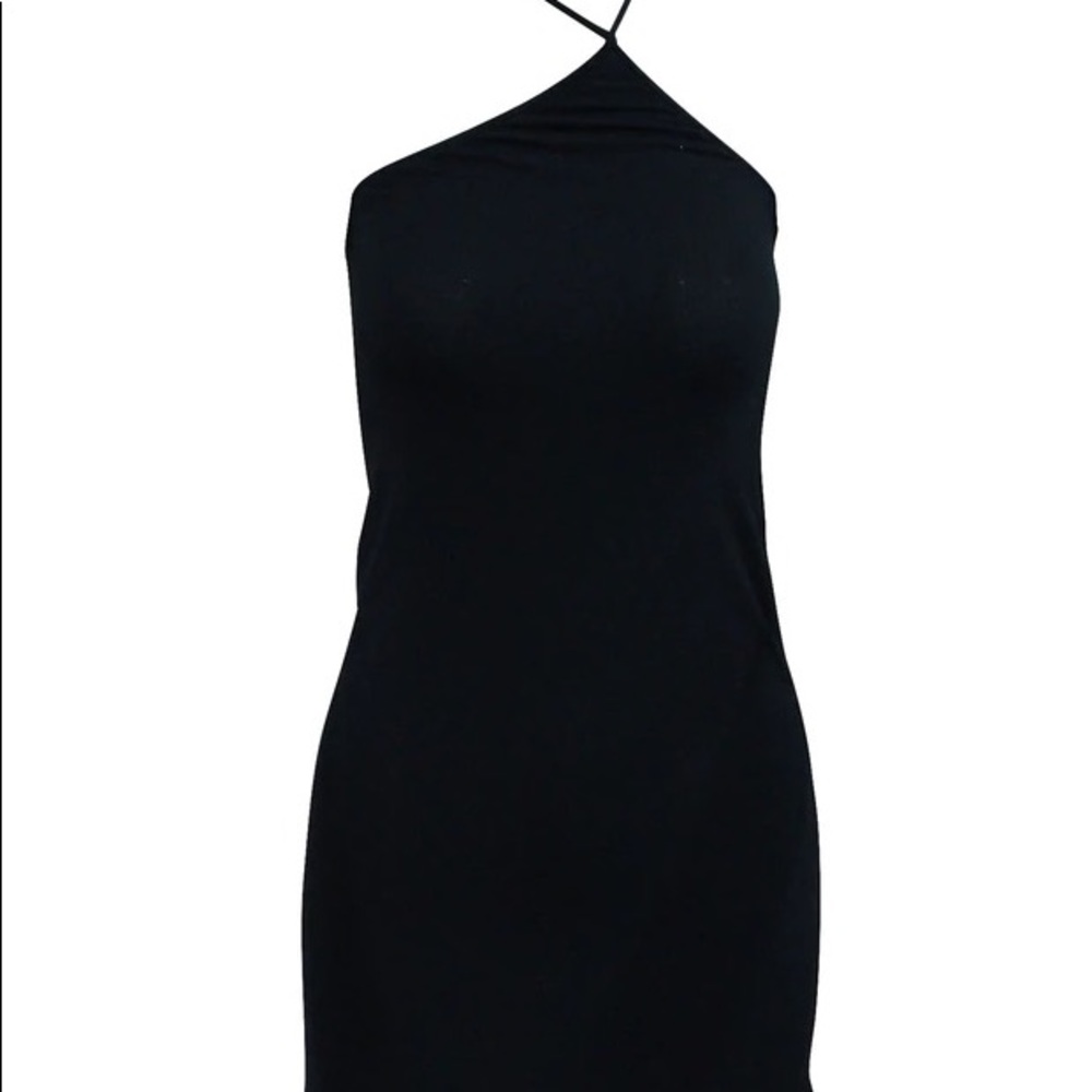 GUCCI X TOM FORD ASYMMETRICAL HALTER MINI DRESS